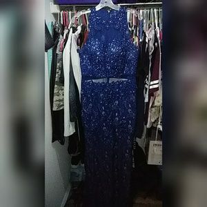 Long royal blue gown